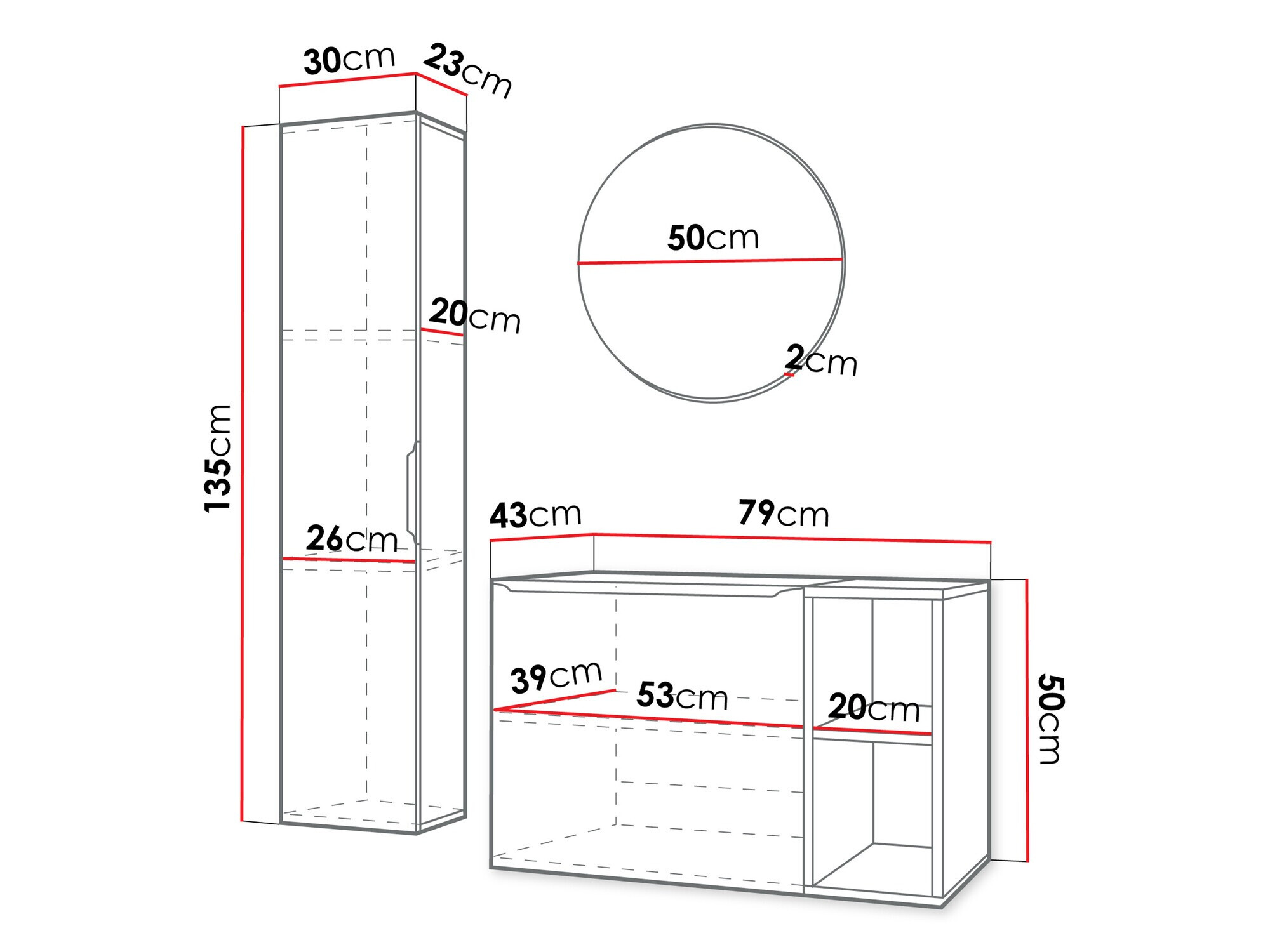 Ensemble de salle de bain Comfivo Unitas (Blanc + Doré)