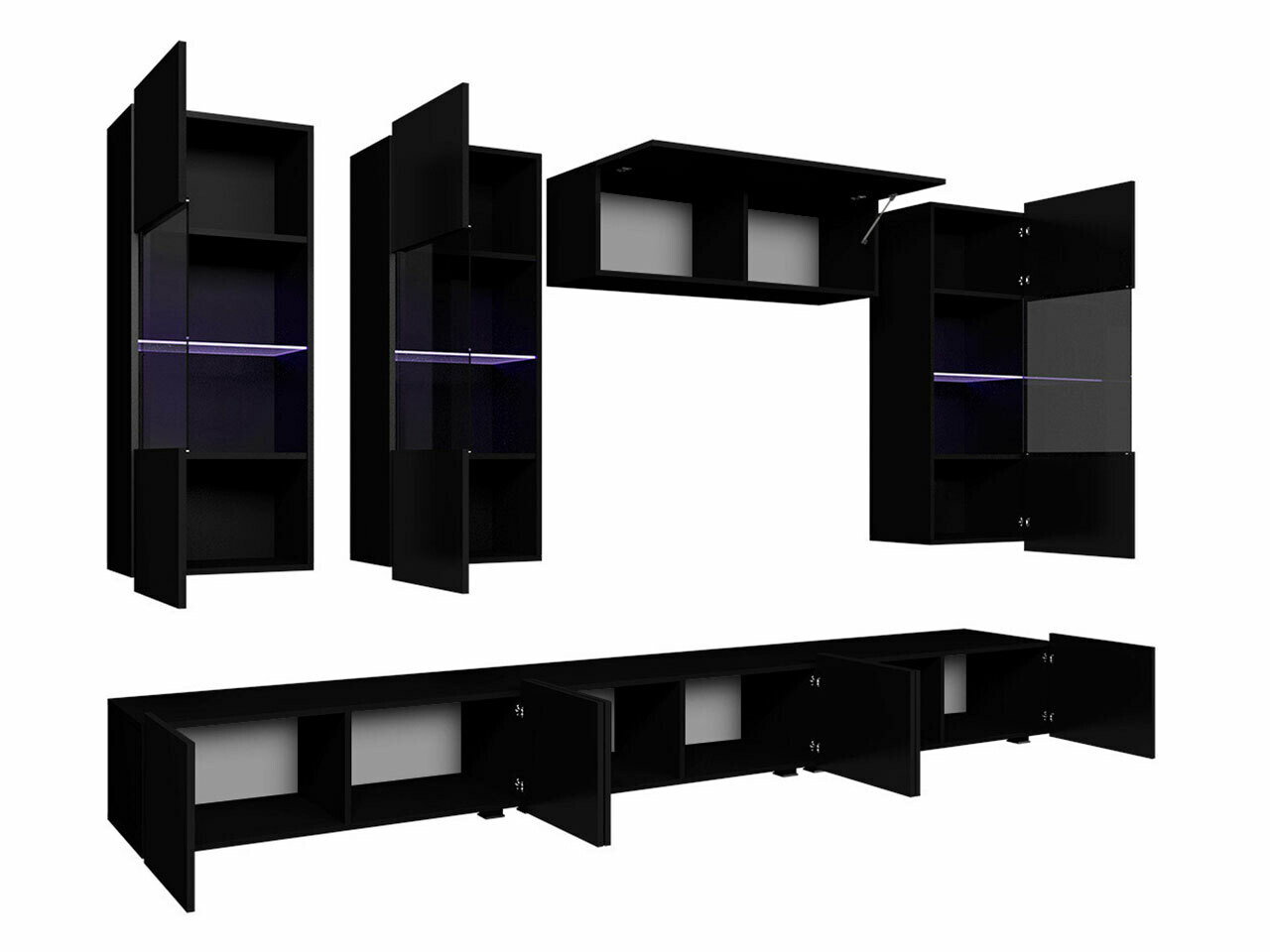 Ensemble de salon Remus XI (Blanc + Blanc brillant)