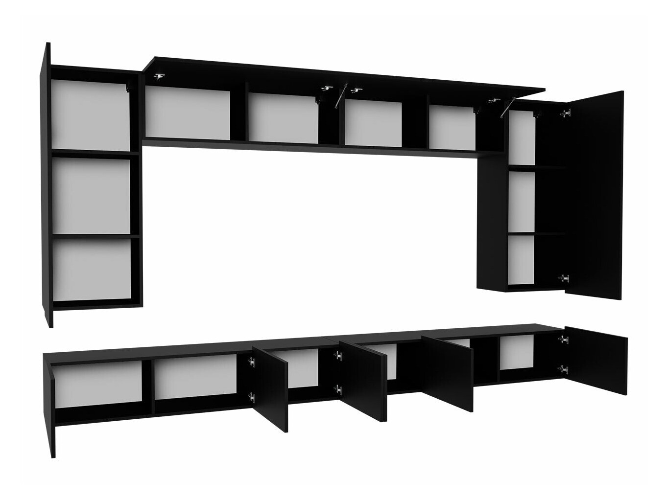 Ensemble de salon Remus XIII (Noir + Noir brillant)