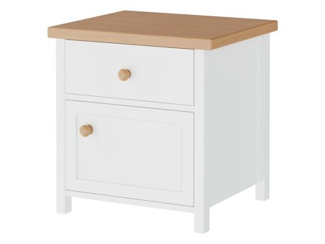 Table de chevet Romelbo 138 (Blanc + Chêne)