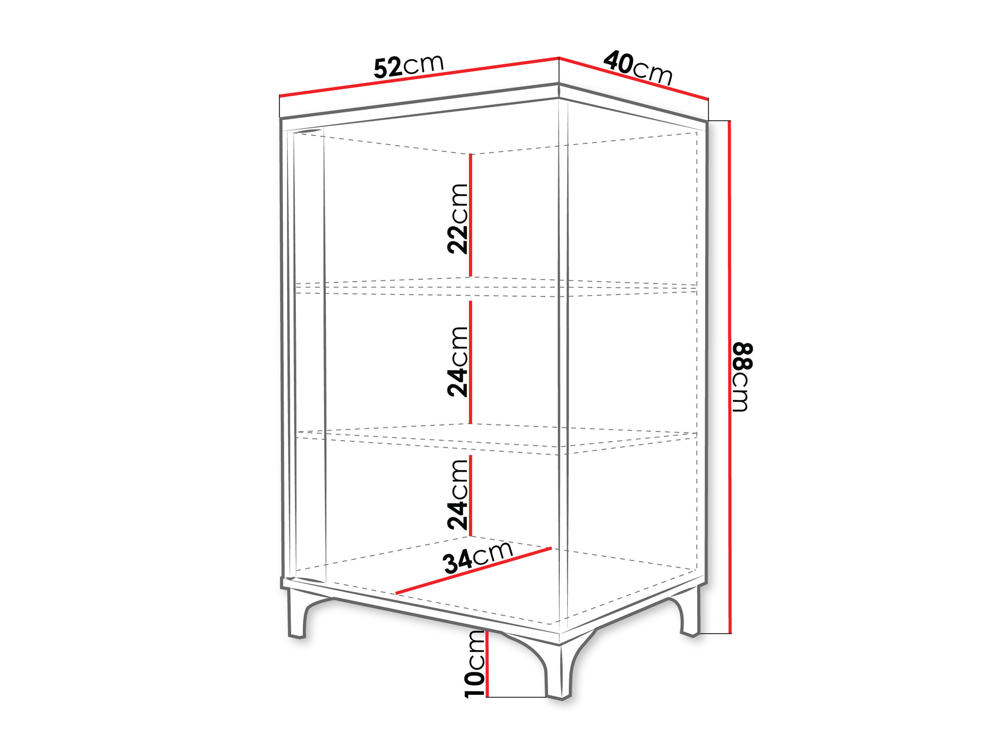 Buffet Florem I (Blanc + Blanc brillant + Clair bois)