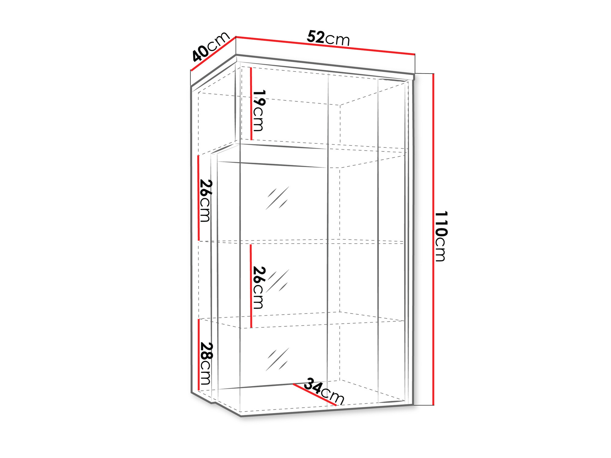 Armoire murale Florem I (Blanc + Blanc brillant + Clair bois)