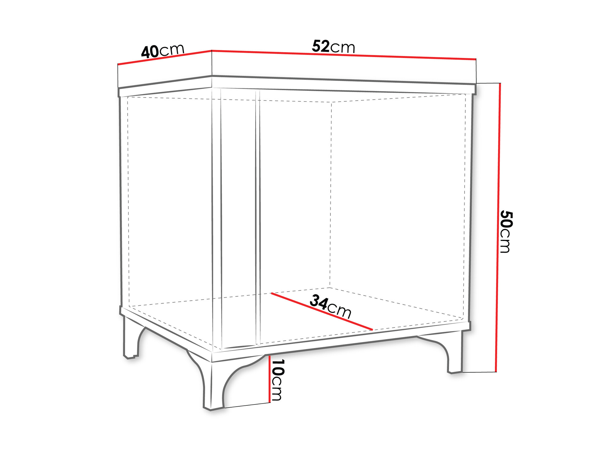 Table de chevet Florem (Blanc + Blanc brillant + Clair bois)