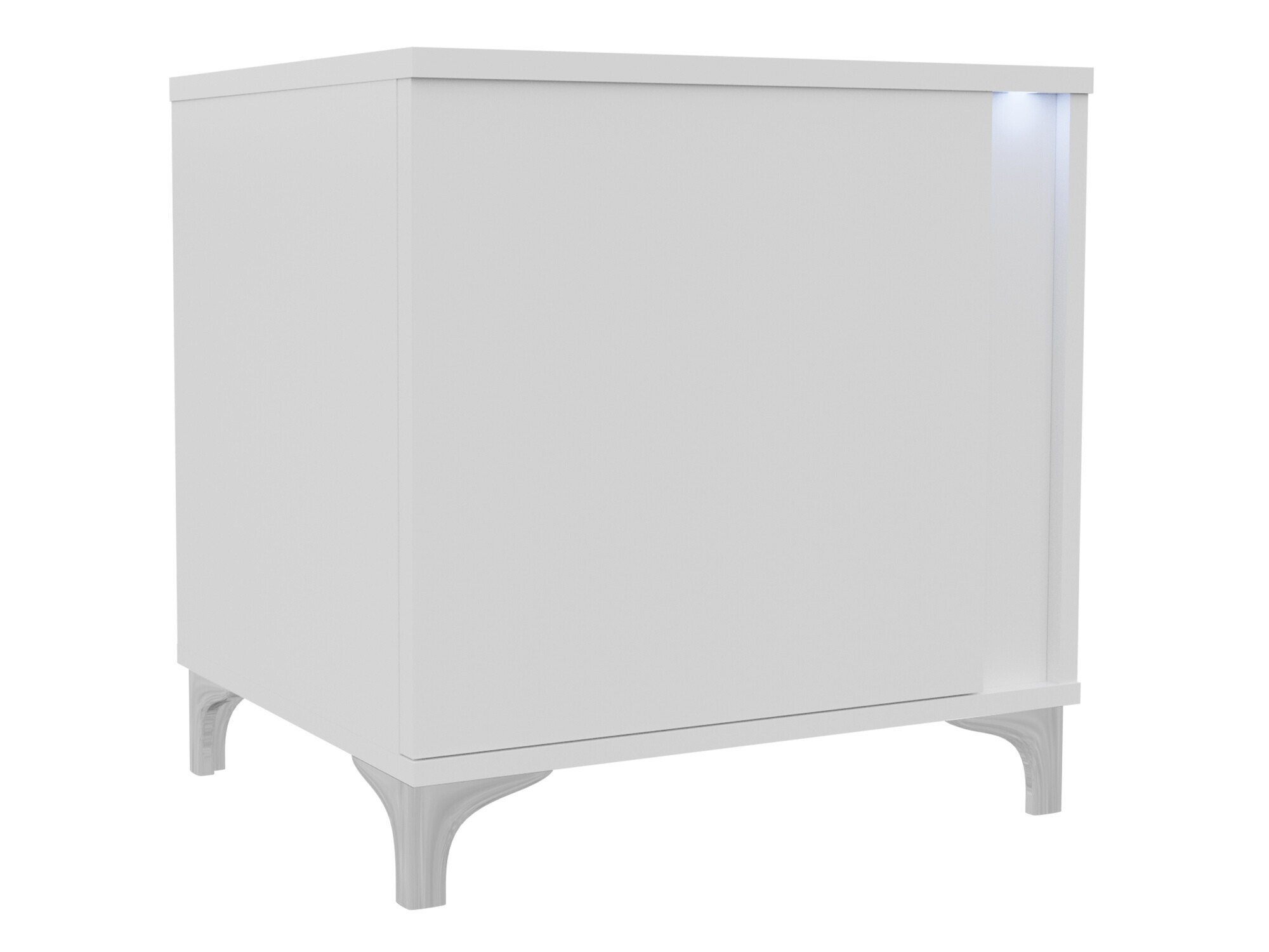 Table de chevet Florem I (Blanc + Blanc brillant)
