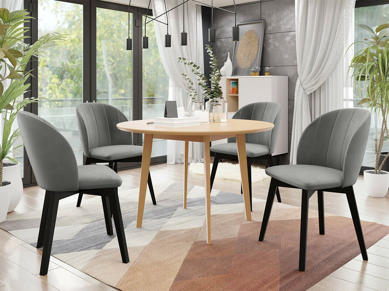 Salle à manger complète Racine 136 (Marron)