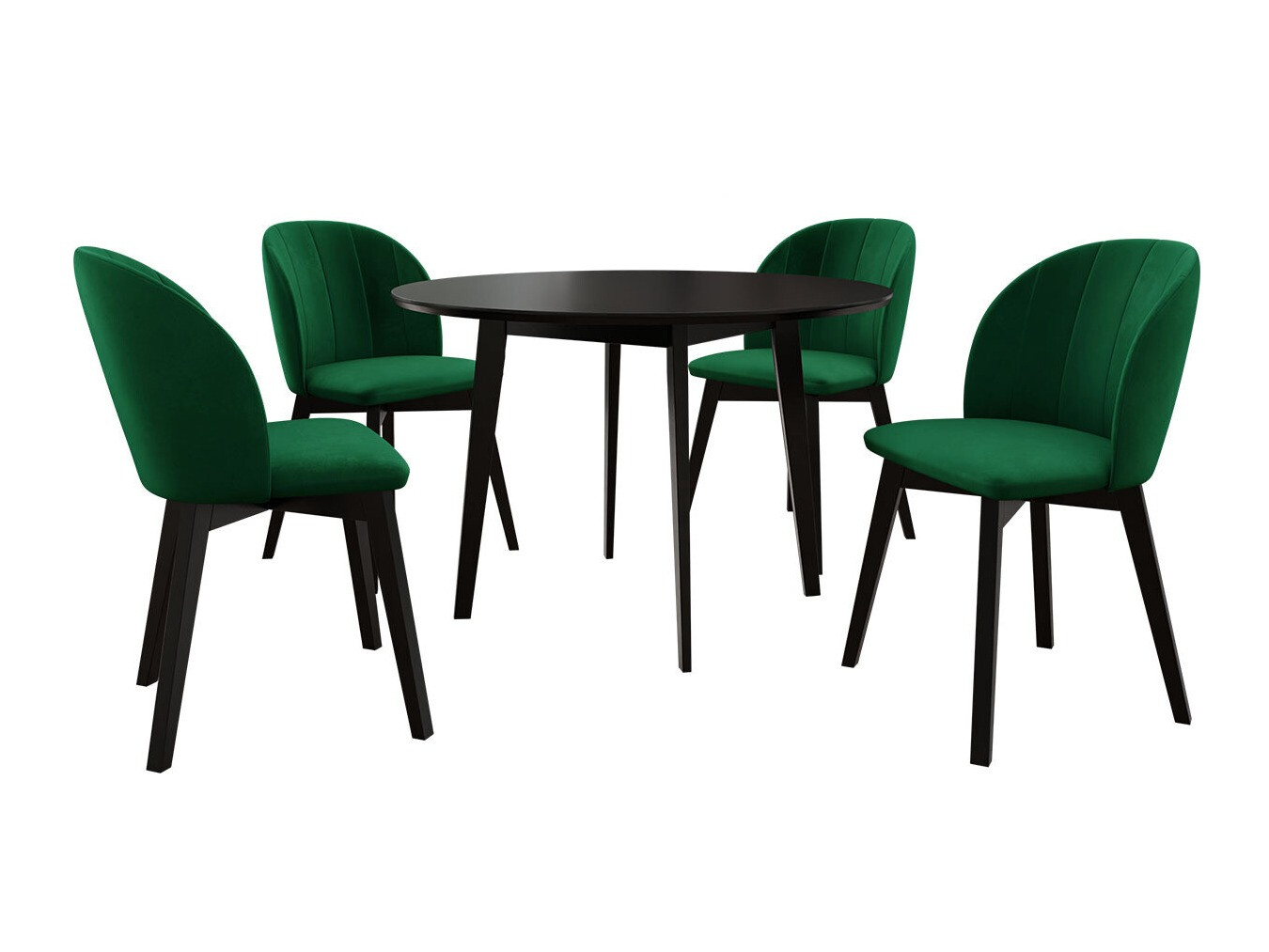 Salle à manger complète Racine 136 (Noir)