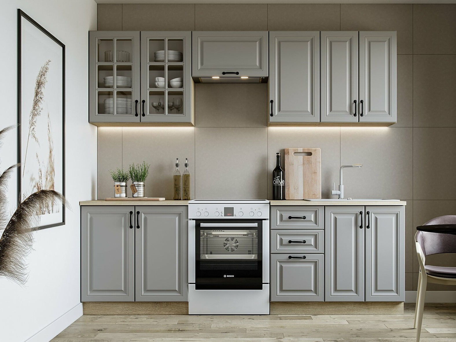 Cuisine complète Houston 1877 (Gris)