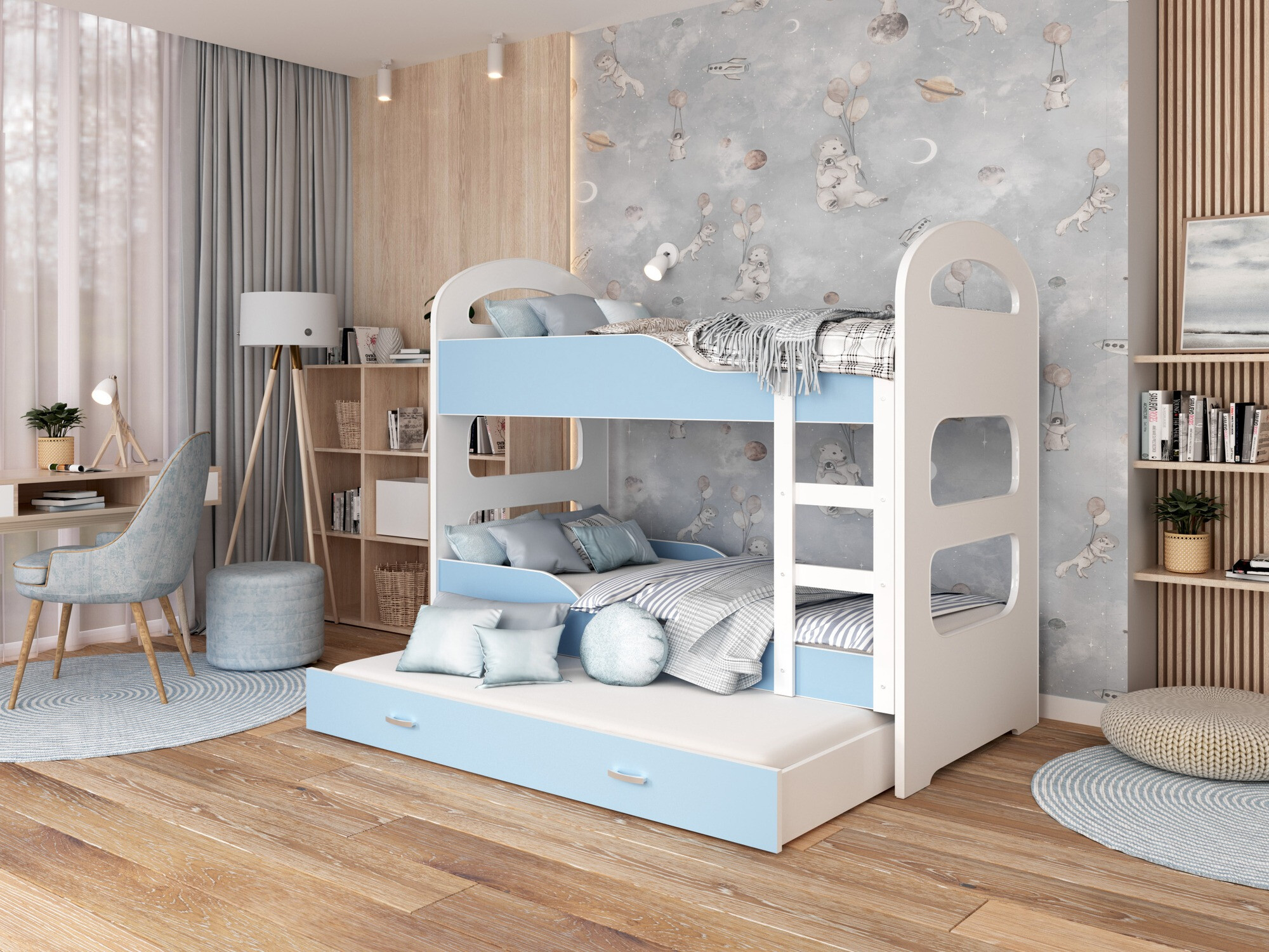 Lit superposé Aurora 115 (Bleu)