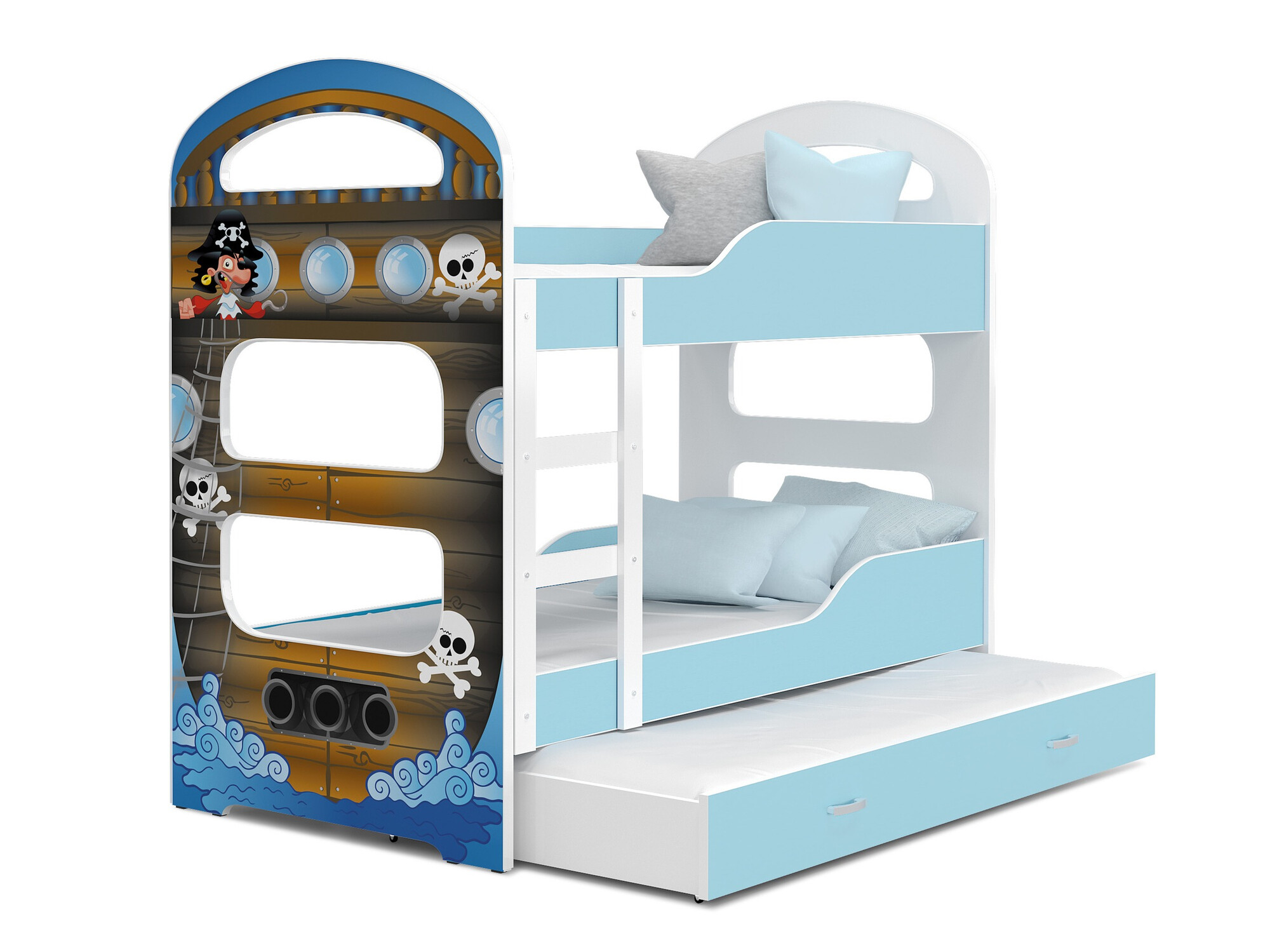 Lit superposé Aurora 116 (Blanc + Bleu)