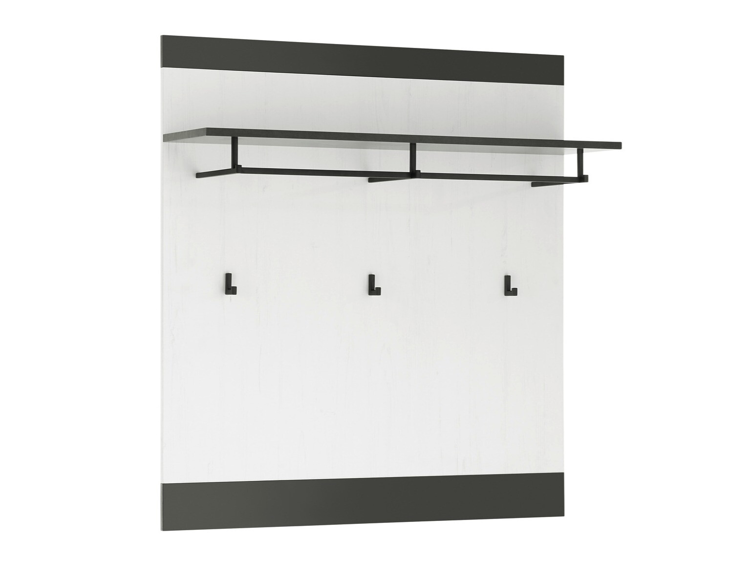 Meuble d'entrée Cirtale 130 (Pin blanchi + Anthracite)