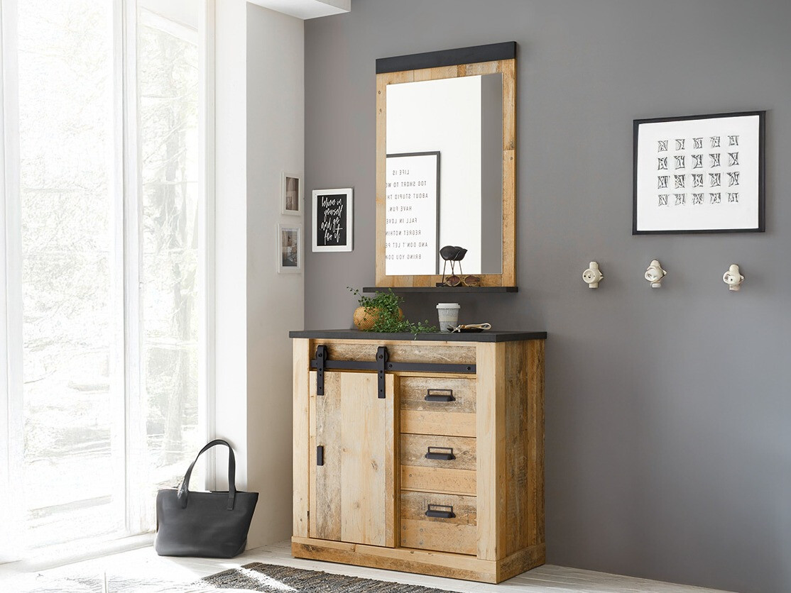 Meuble d'entrée Cirtale 129 (Arbre âgé + Anthracite)