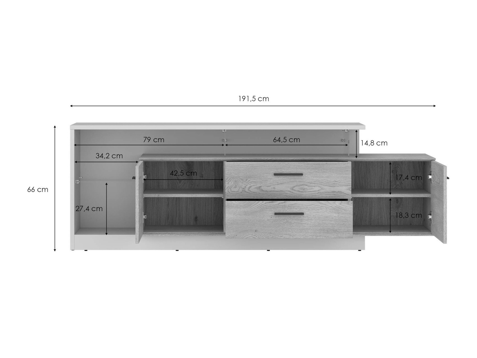 Meuble TV Avicoro 106 (Cachemire + Sonoma chêne)