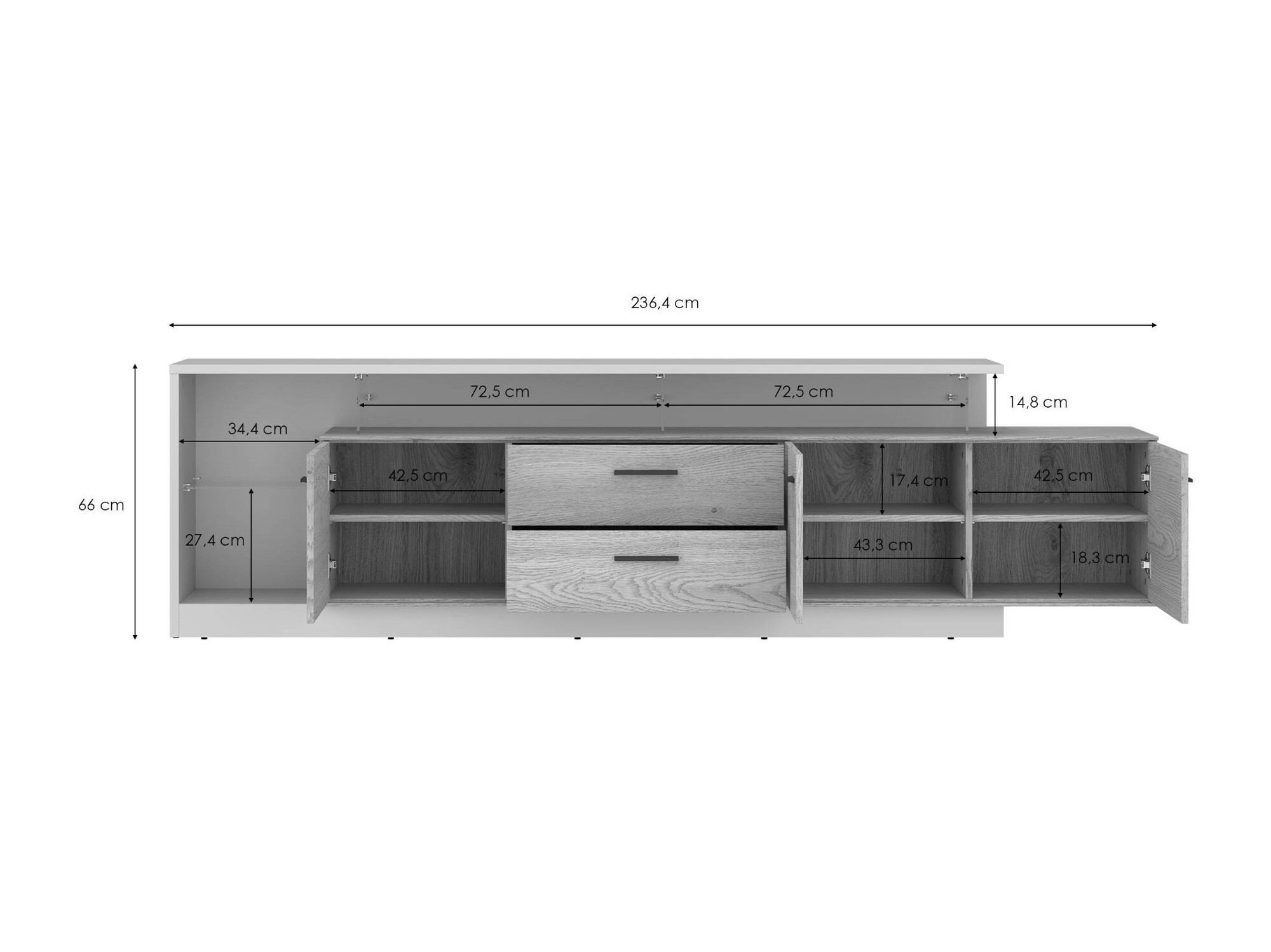 Meuble TV Avicoro 107 (Cachemire + Sonoma chêne)