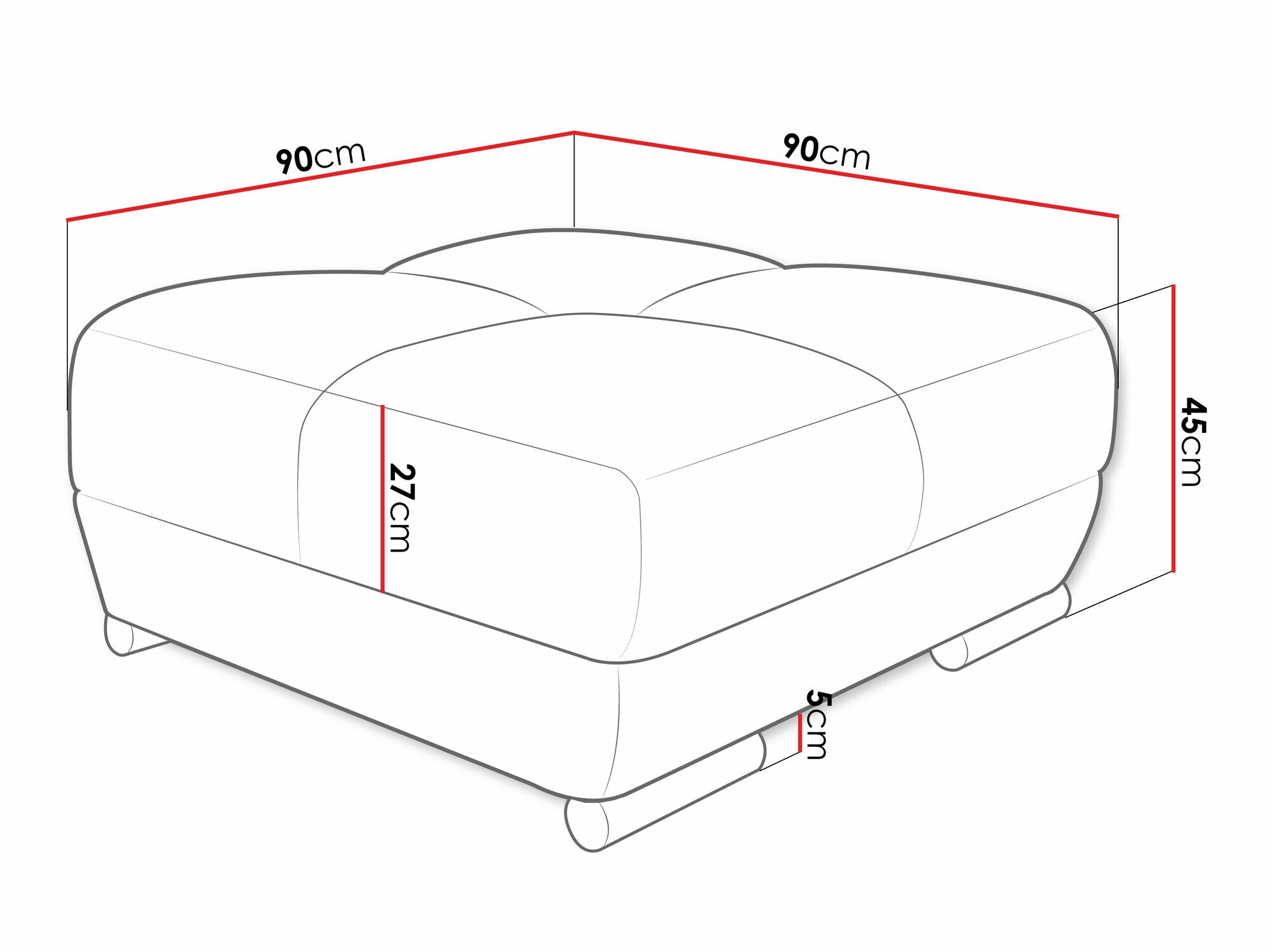 Banc rembourré Camden 104 (Velo 621)