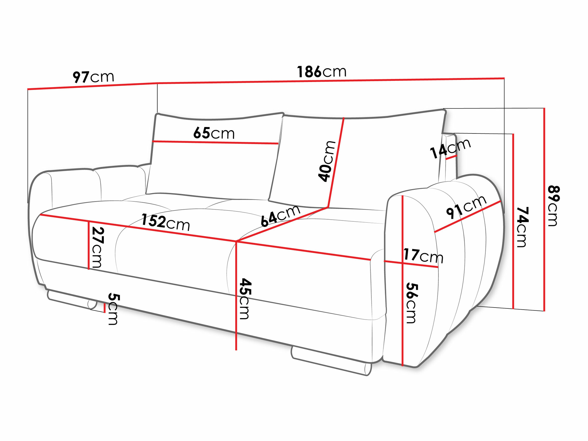 Canapé Camden 102 (Velo 636)