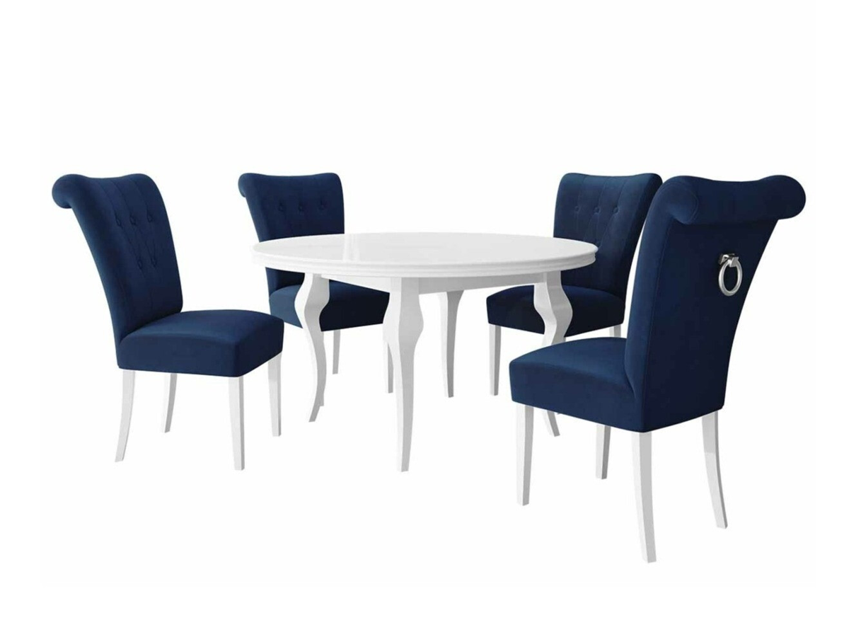 Salle à manger complète Racine 143 (Blanc + Magic Velvet 2216)