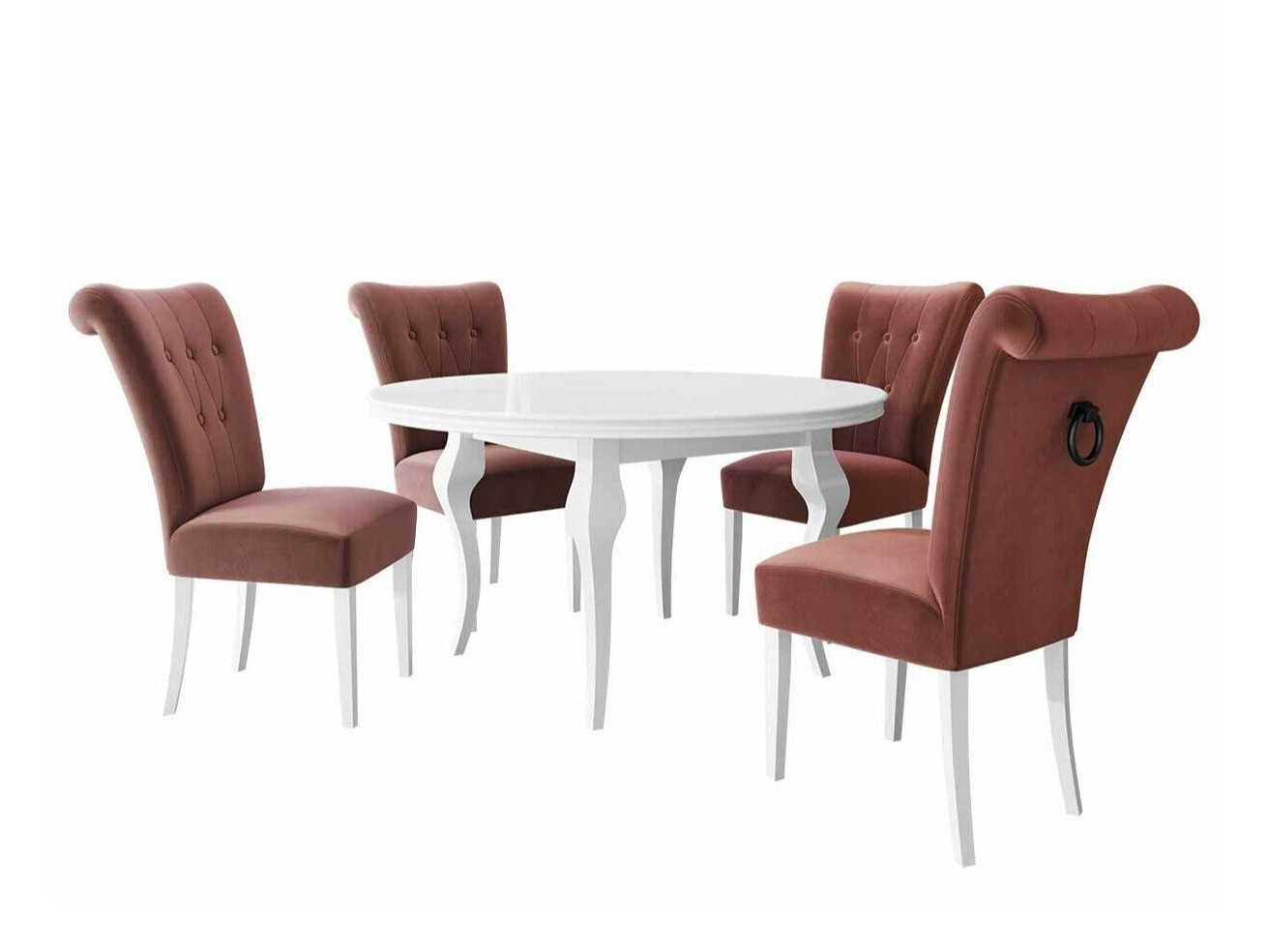 Salle à manger complète Racine 143 (Blanc + Magic Velvet 2258)