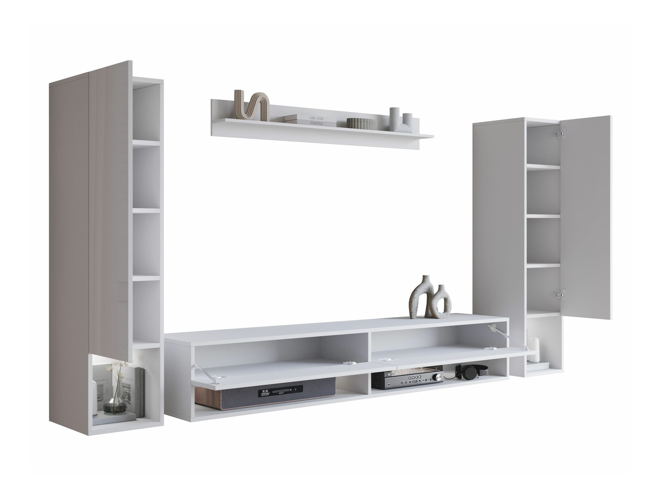 Ensemble de salon Sarasota 176 (Blanc + Blanc brillant)