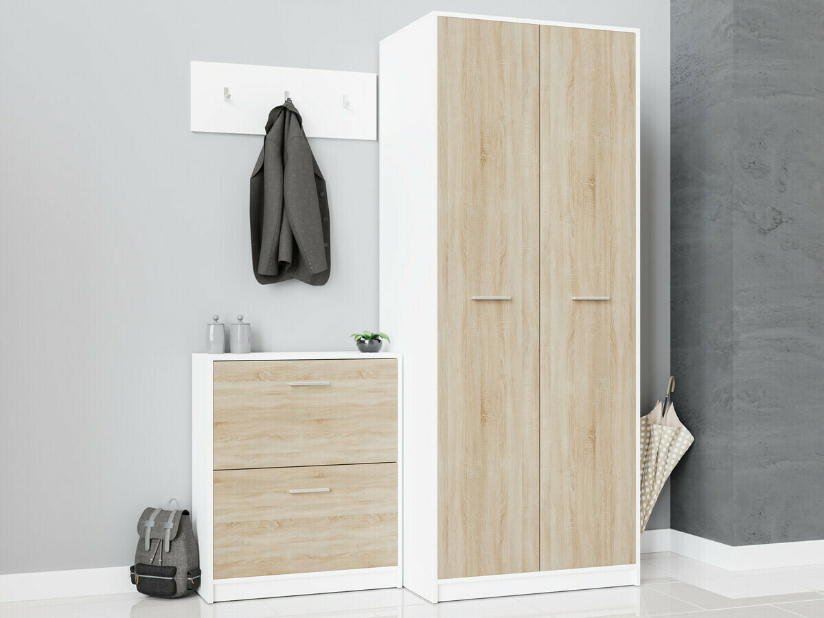 Meubles à chaussures Novsore 112 (Sonoma chêne + Blanc)