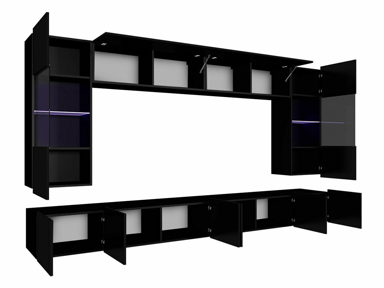 Ensemble de salon Remus I (Blanc + Blanc brillant)