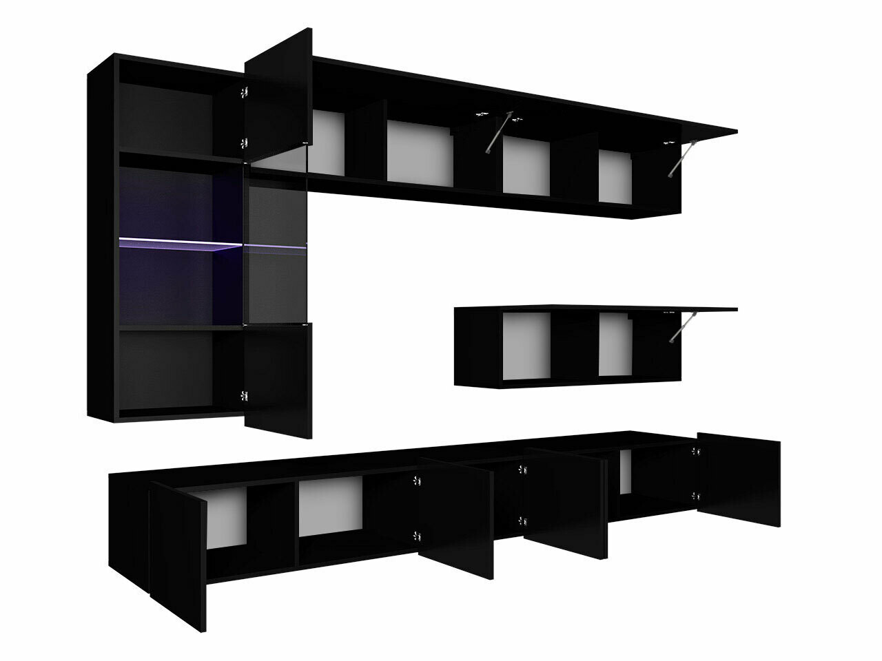 Ensemble de salon Remus IV (Noir + Noir brillant)