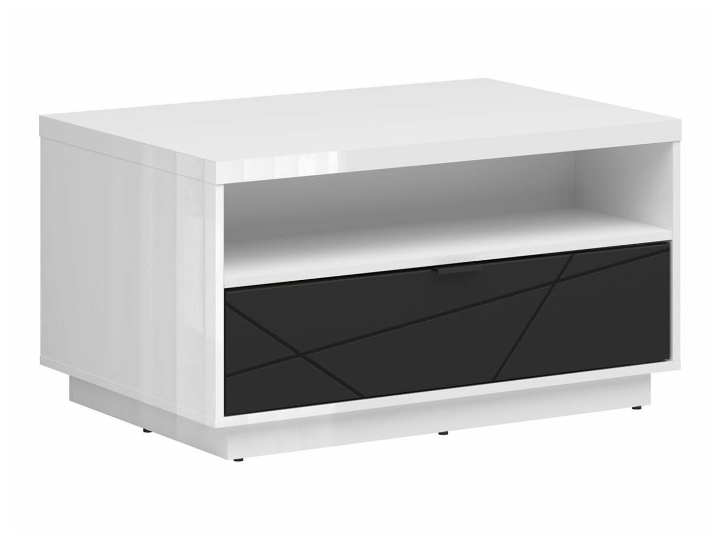 Table basse Fivale 117 (Blanc + Noir mat)