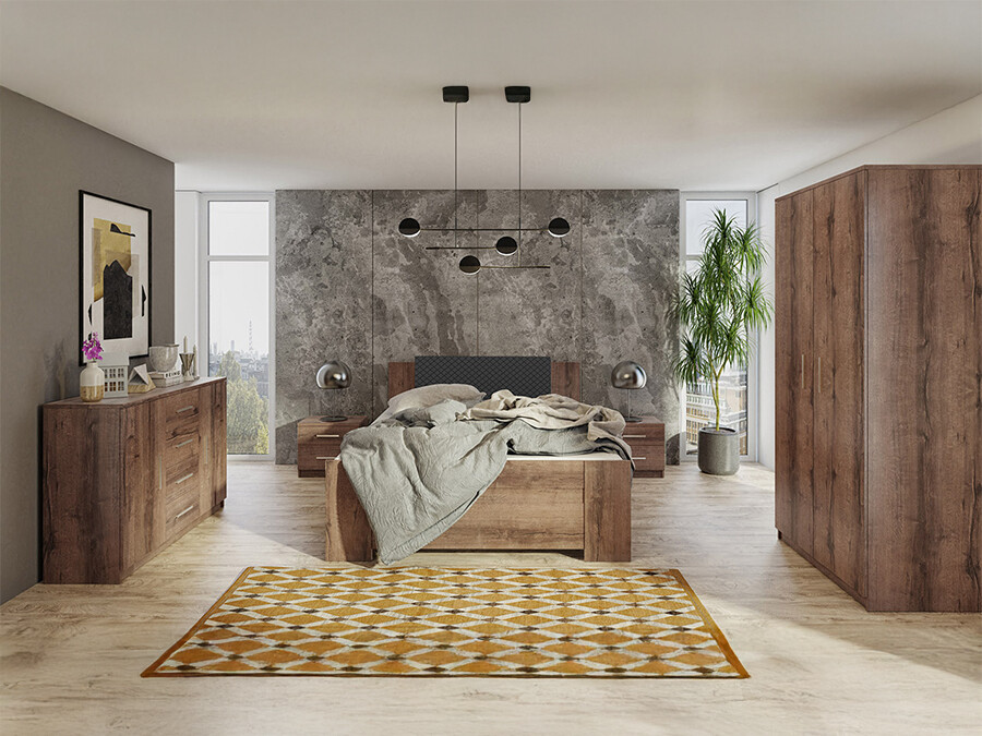 Ensemble de chambre Catromi 123 (Chêne du Monastery + Soft Pik 011)