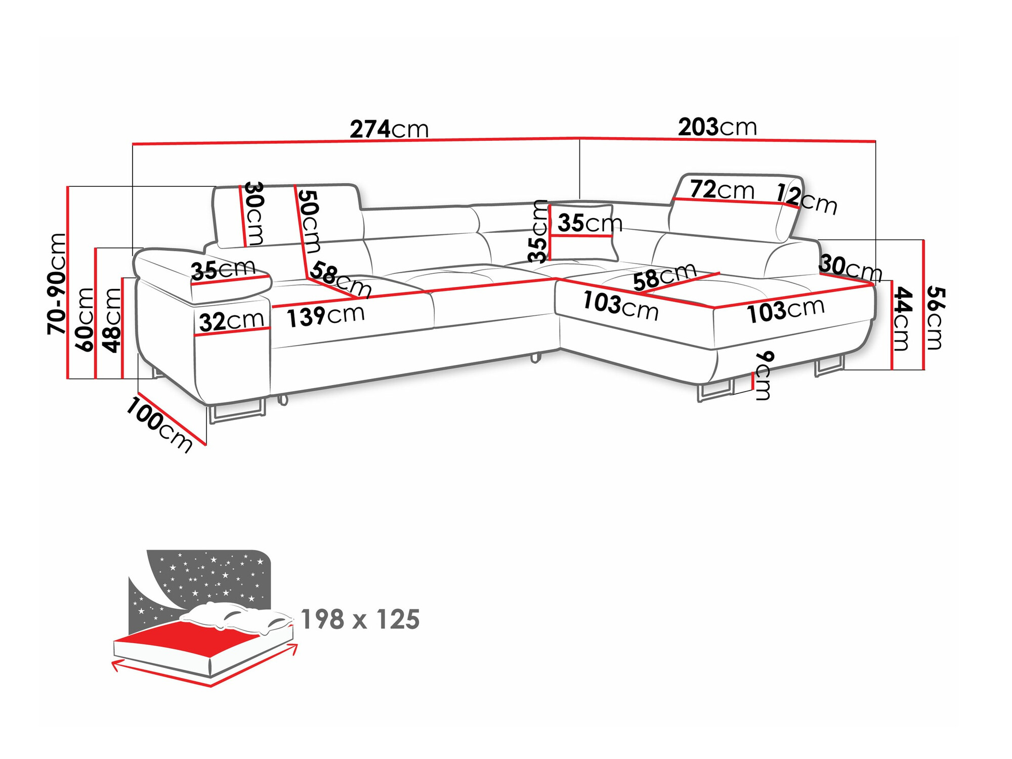 Canapé d'angle Comfivo Eliferu 100 (Flow 06)