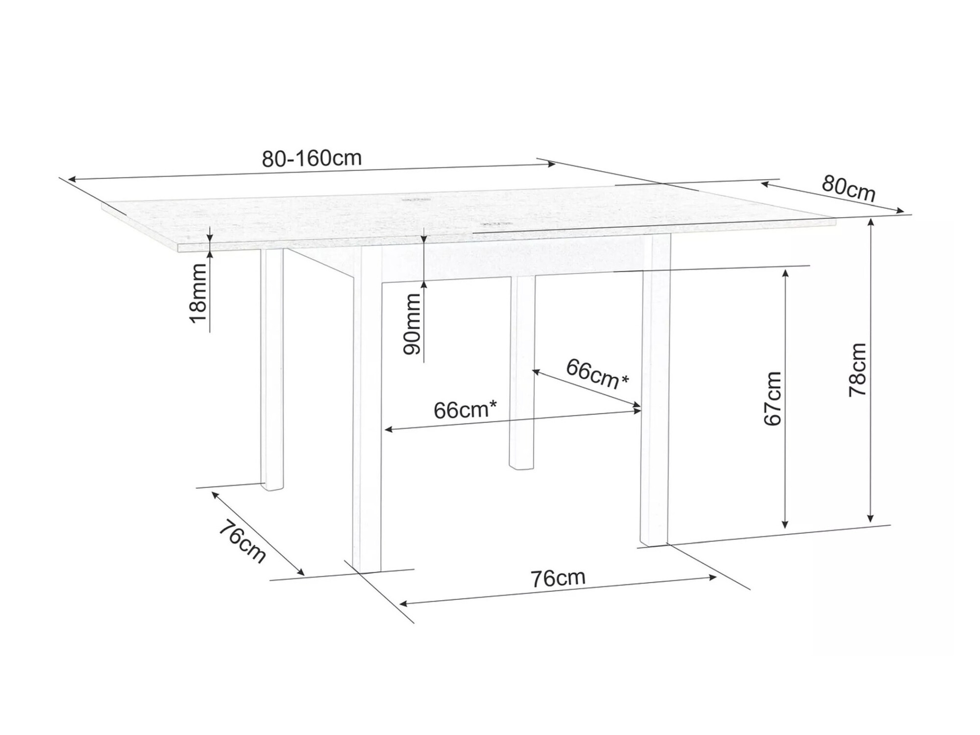 Table Detroit 898 (Chêne Artisan + Noir)
