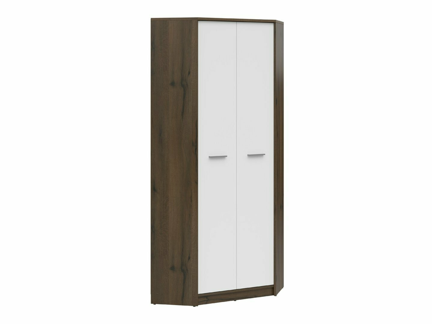 Armoire d'angle Novsore 119 (Chêne foncé + Blanc)