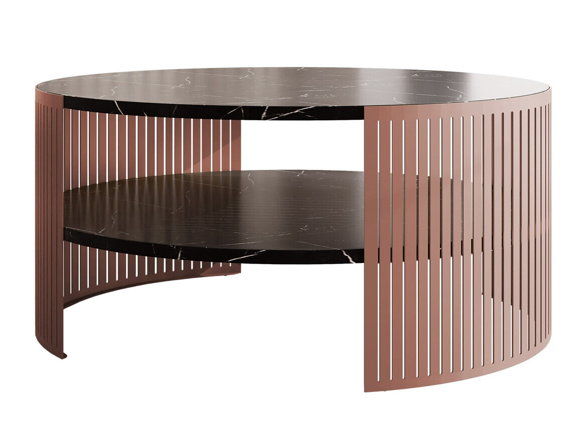 Table basse Civer II (Rose + Marbre noir)