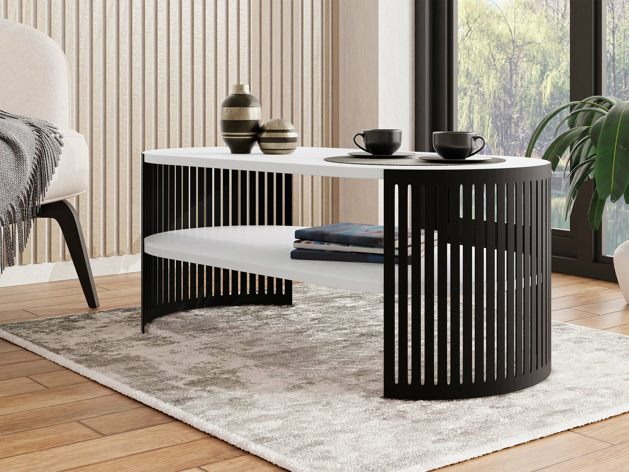 Table basse Civer III (Noir + Blanc)