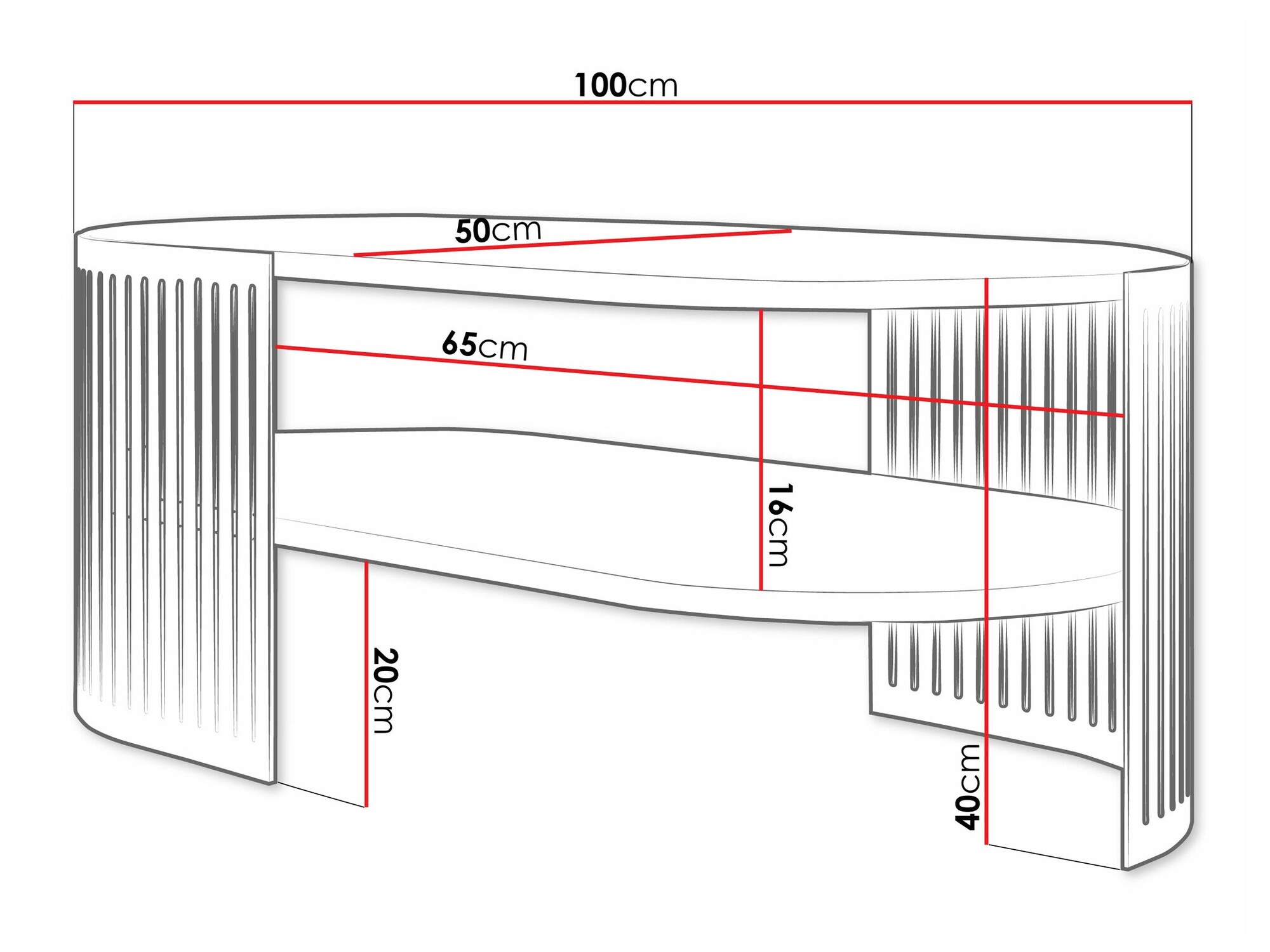 Table basse Civer VI (Noir + Blanc)