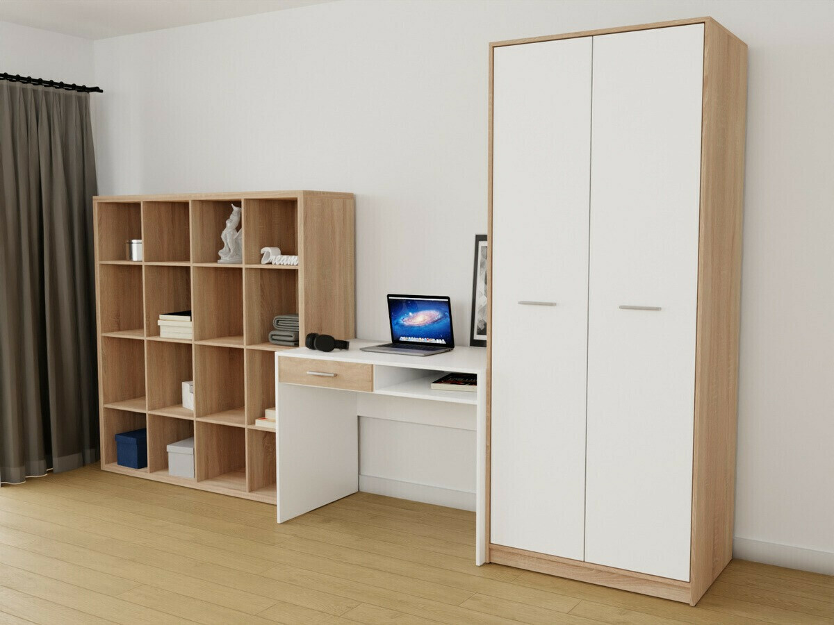 Ensemble de bureau à domicile Novsore 153 (Sonoma chêne + Blanc)