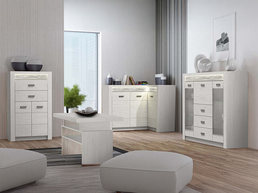 Ensemble de salon Serfeno 121 (Artisanat blanc)