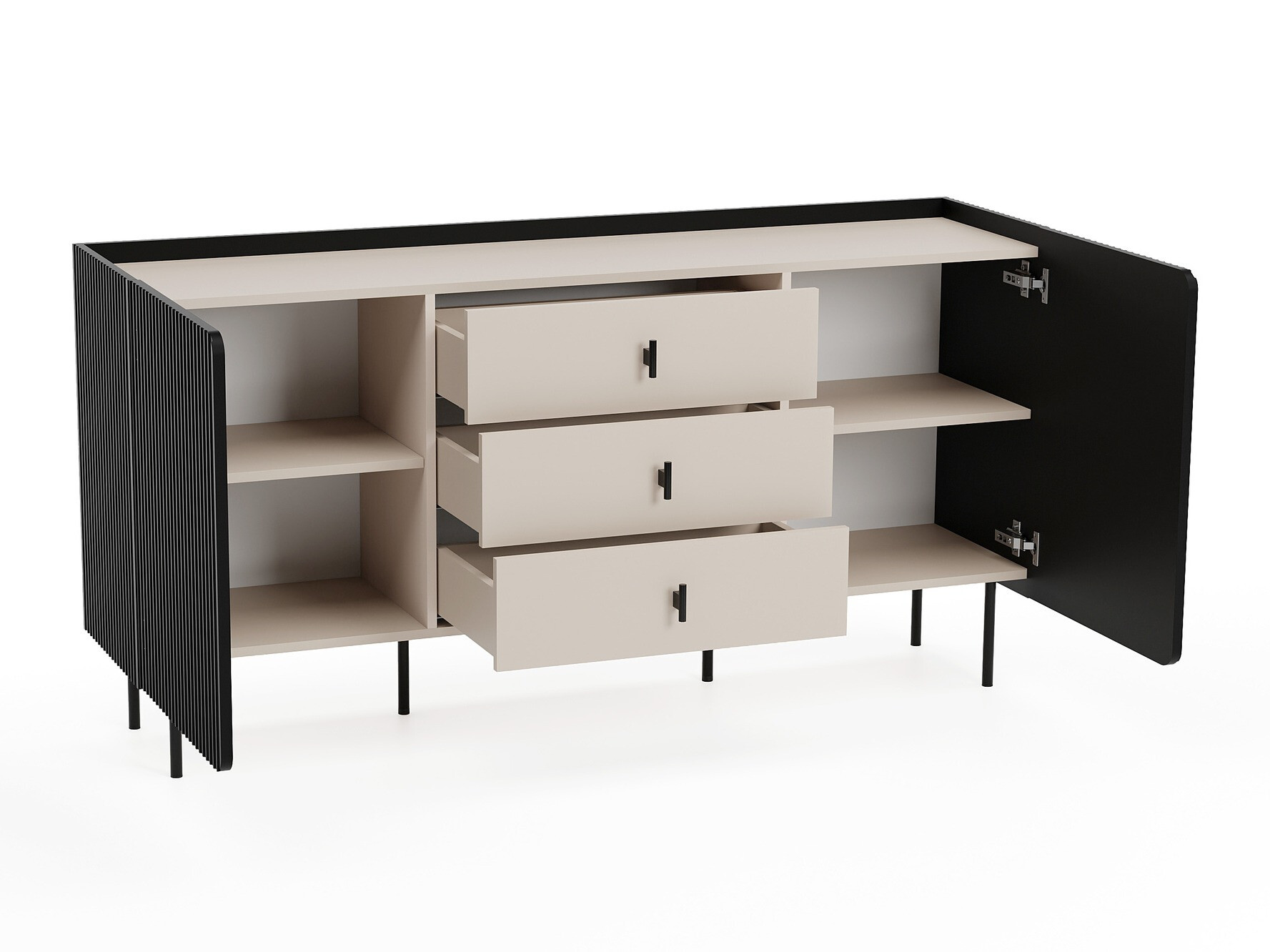 Commode Mansfield 100 (Noir + Cachemire)