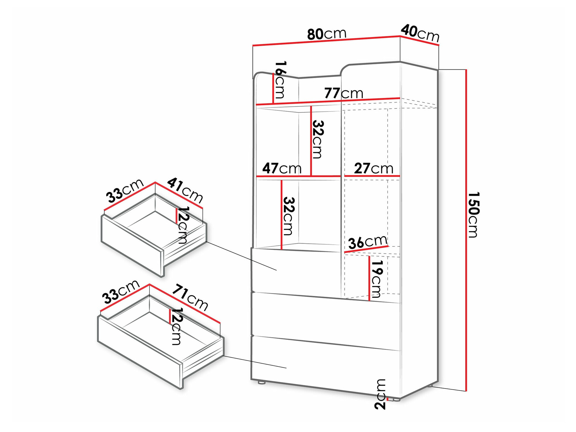 Étagère Domcali 105 (Gris + Chêne)