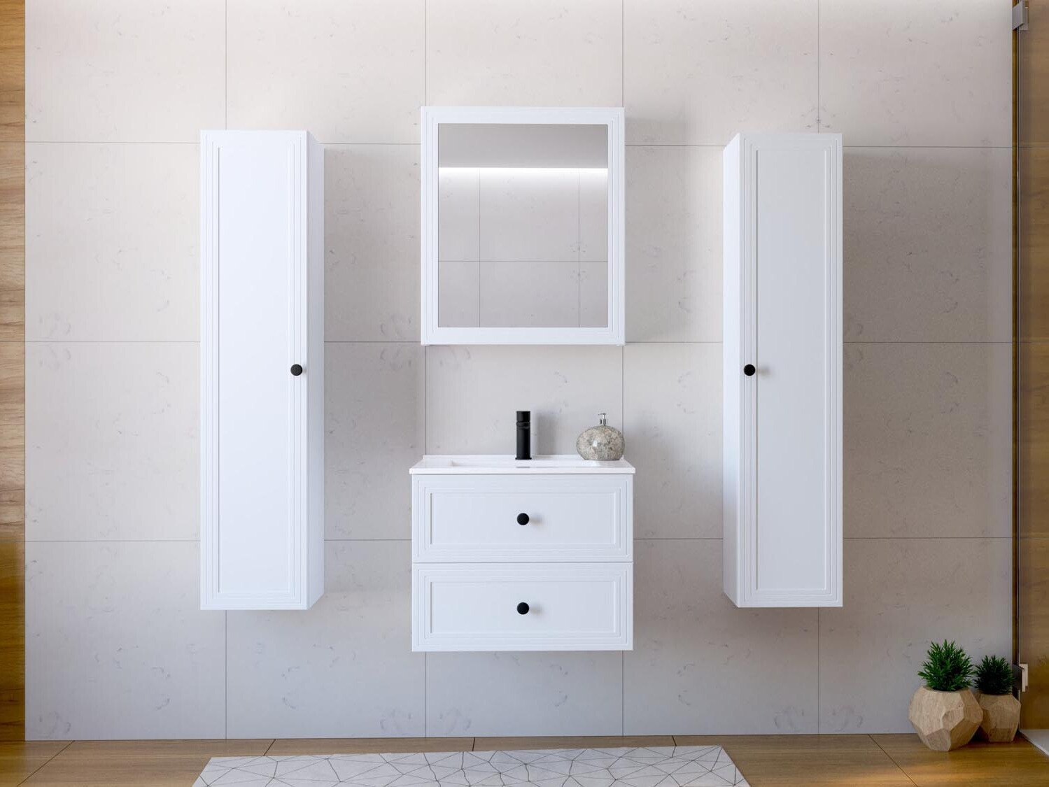 Armoire de salle de bain murale Fiovele 100 (Blanc)