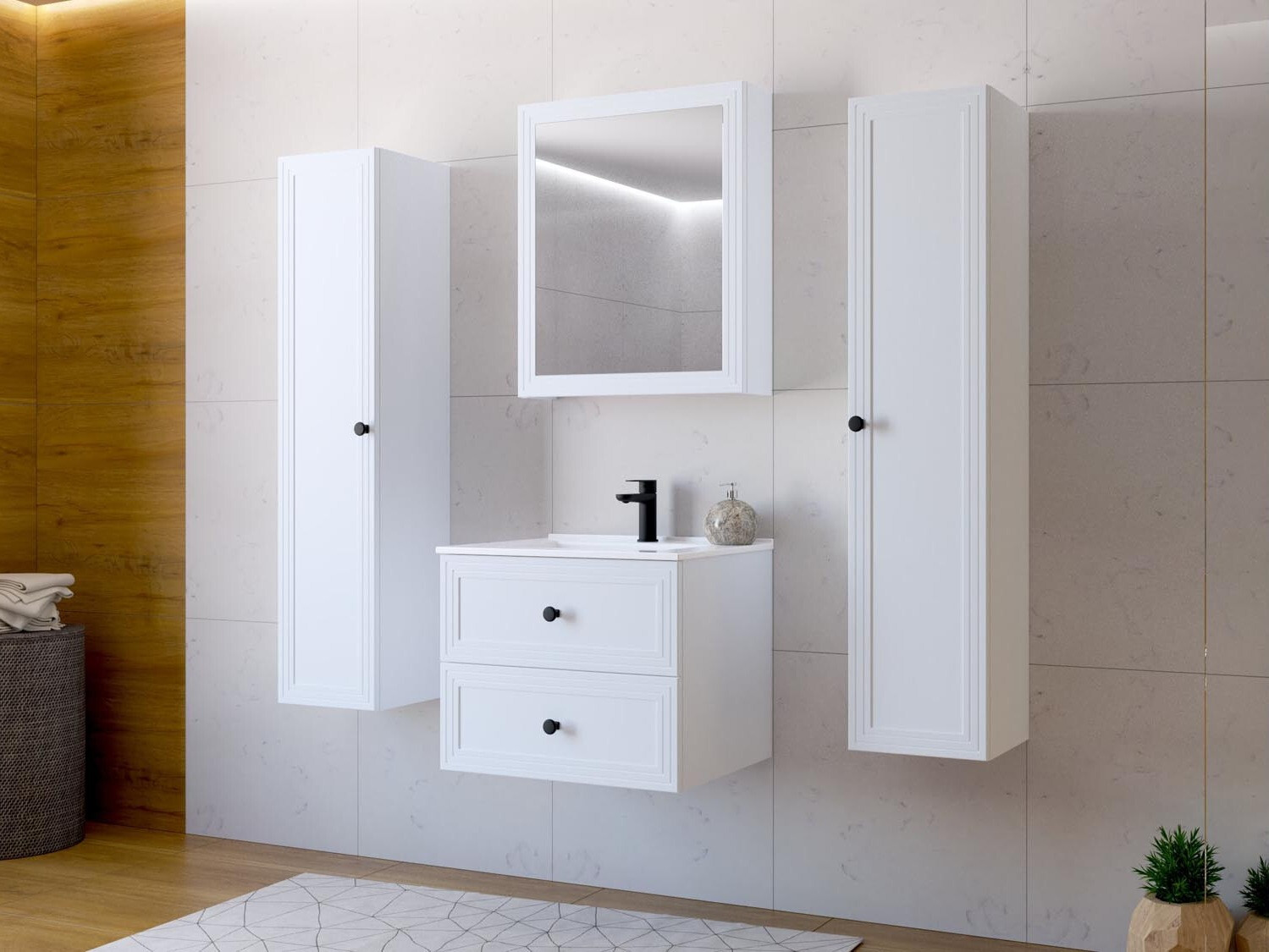 Armoire de salle de bain murale Fiovele 100 (Blanc)