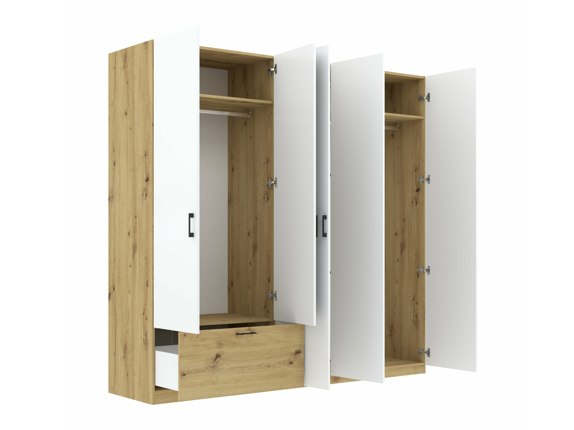 Armoire Bristol 249 (Chêne Artisan + Blanc)