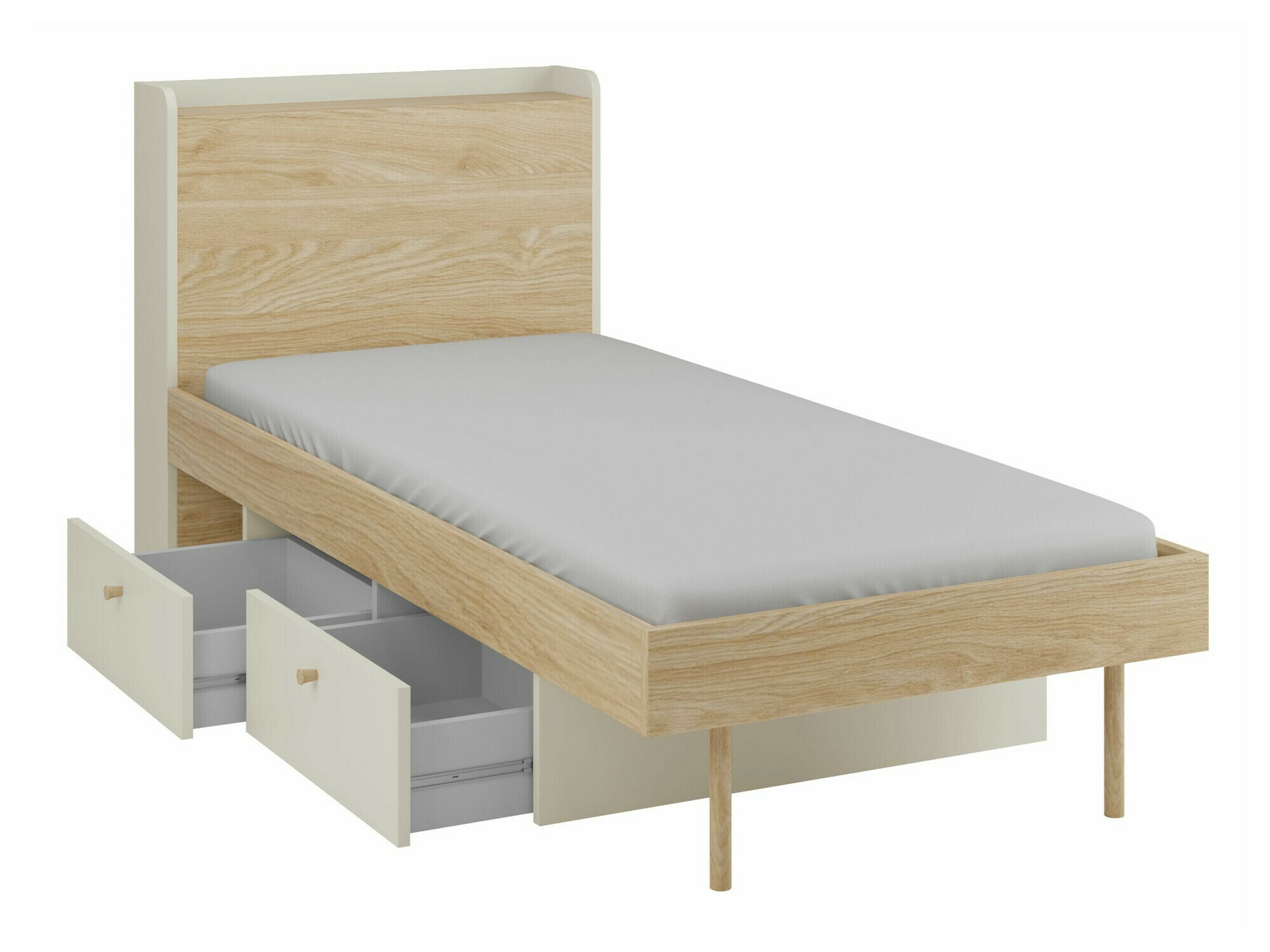 Chambre enfant complète Domcali 116 (Gris + Chêne)