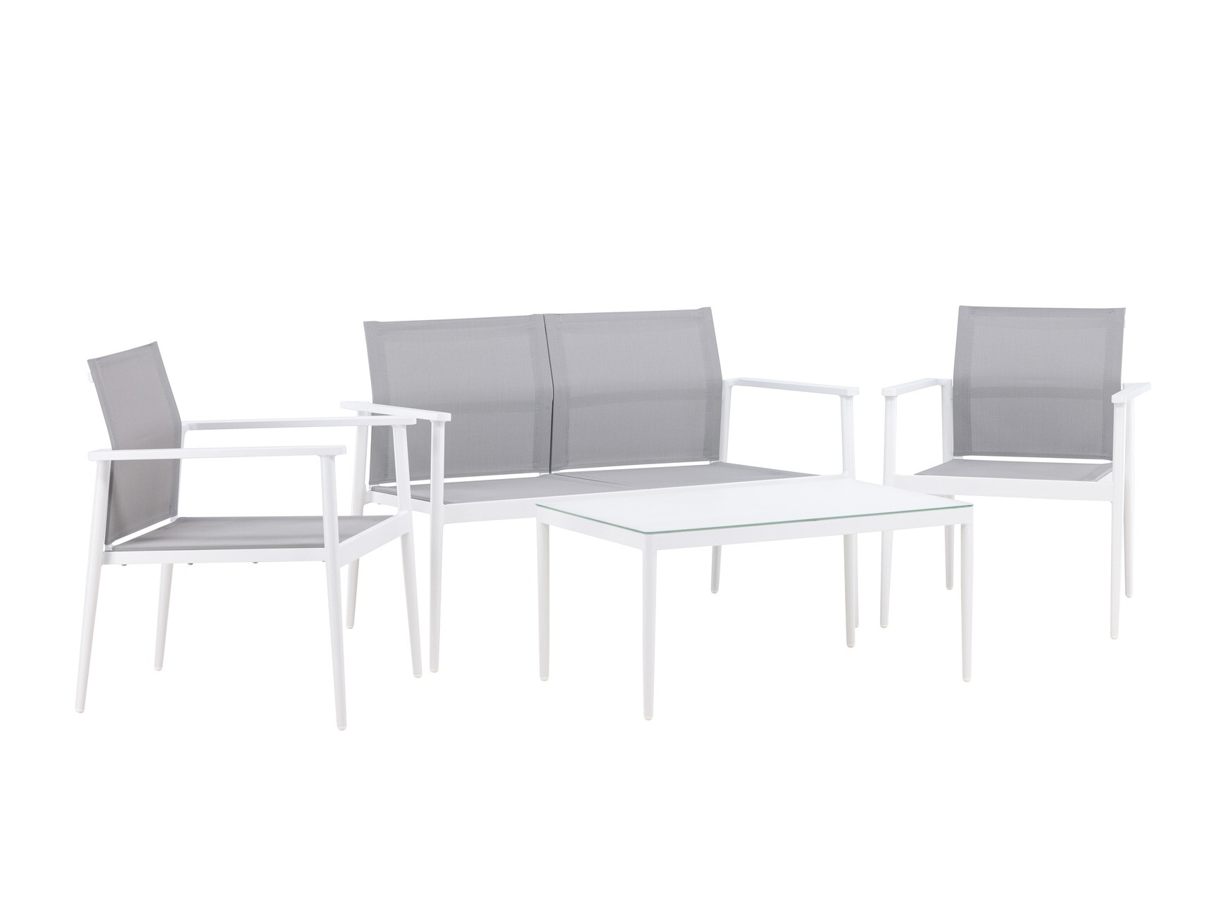 Ensemble de mobilier de jardin Dallas 4632 (Blanc + Gris)