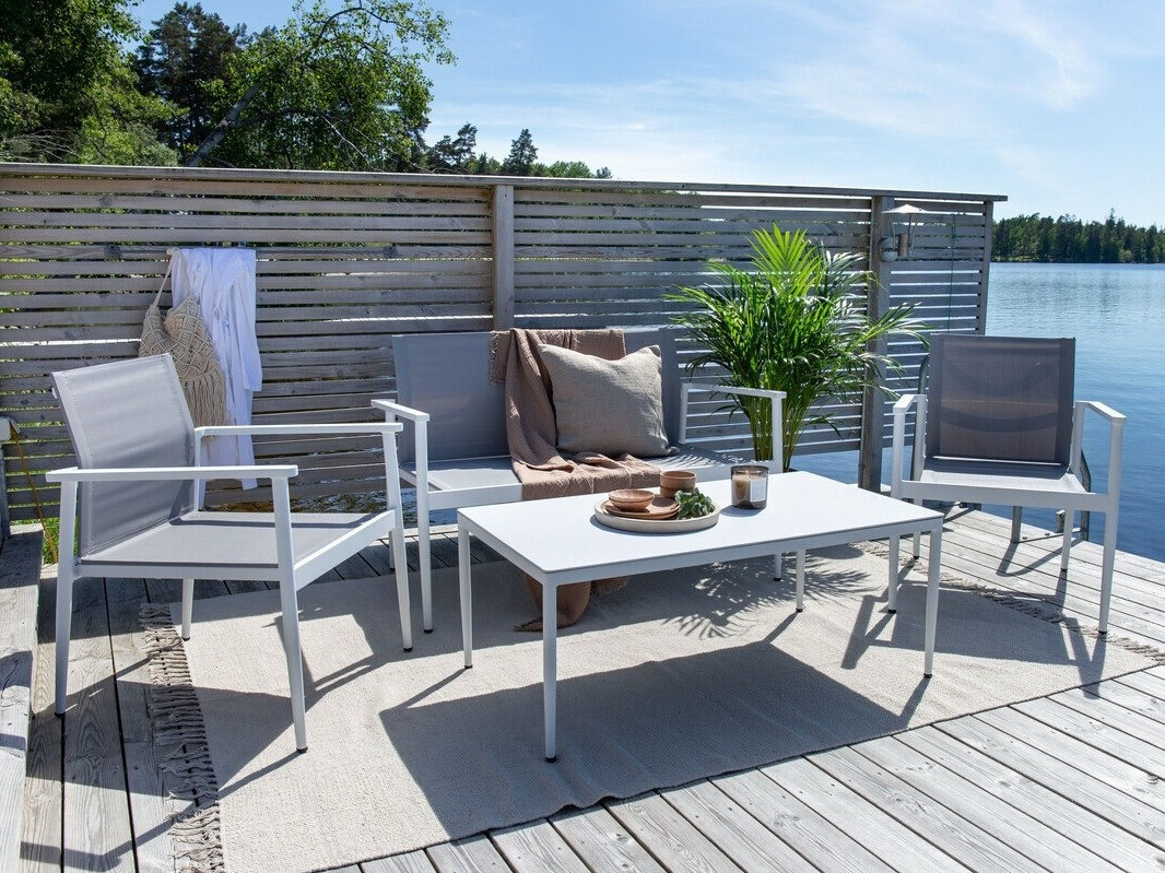 Ensemble de mobilier de jardin Dallas 4632 (Blanc + Gris)
