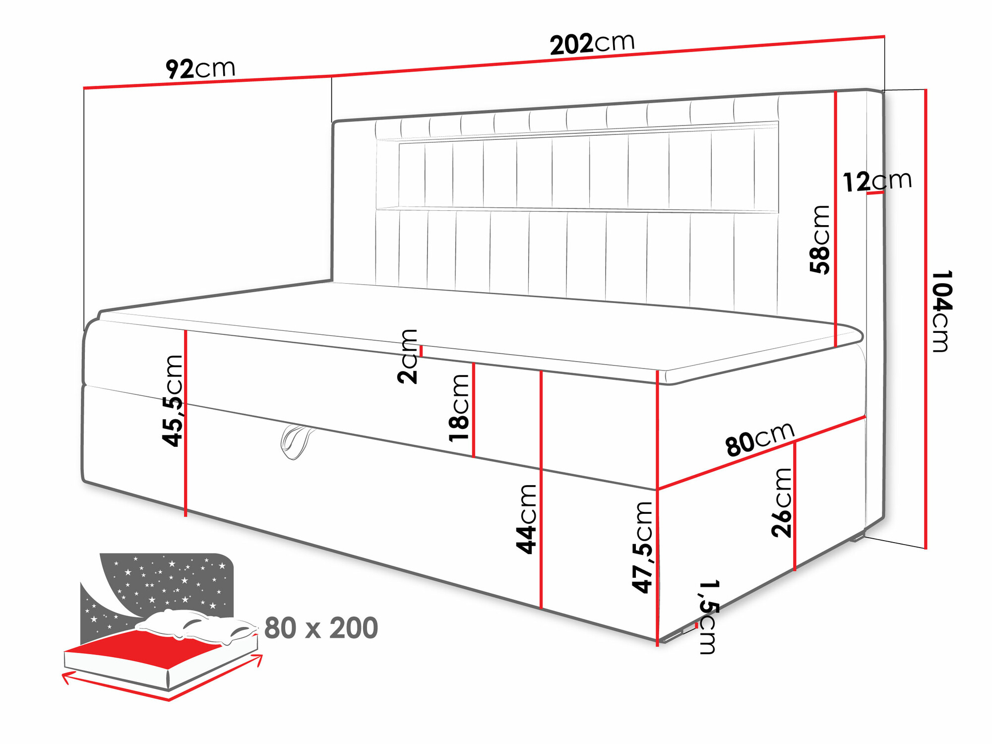Lit boxspring Lucus IV (Soft 017 + Fresh 34)