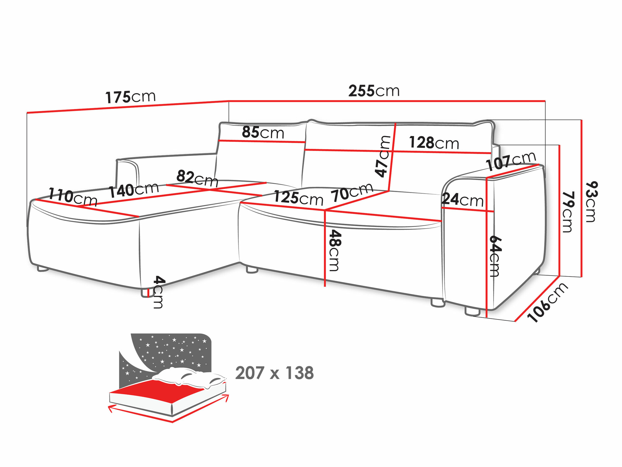 Canapé d'angle TrendyNest Monacha (Pretty 05)