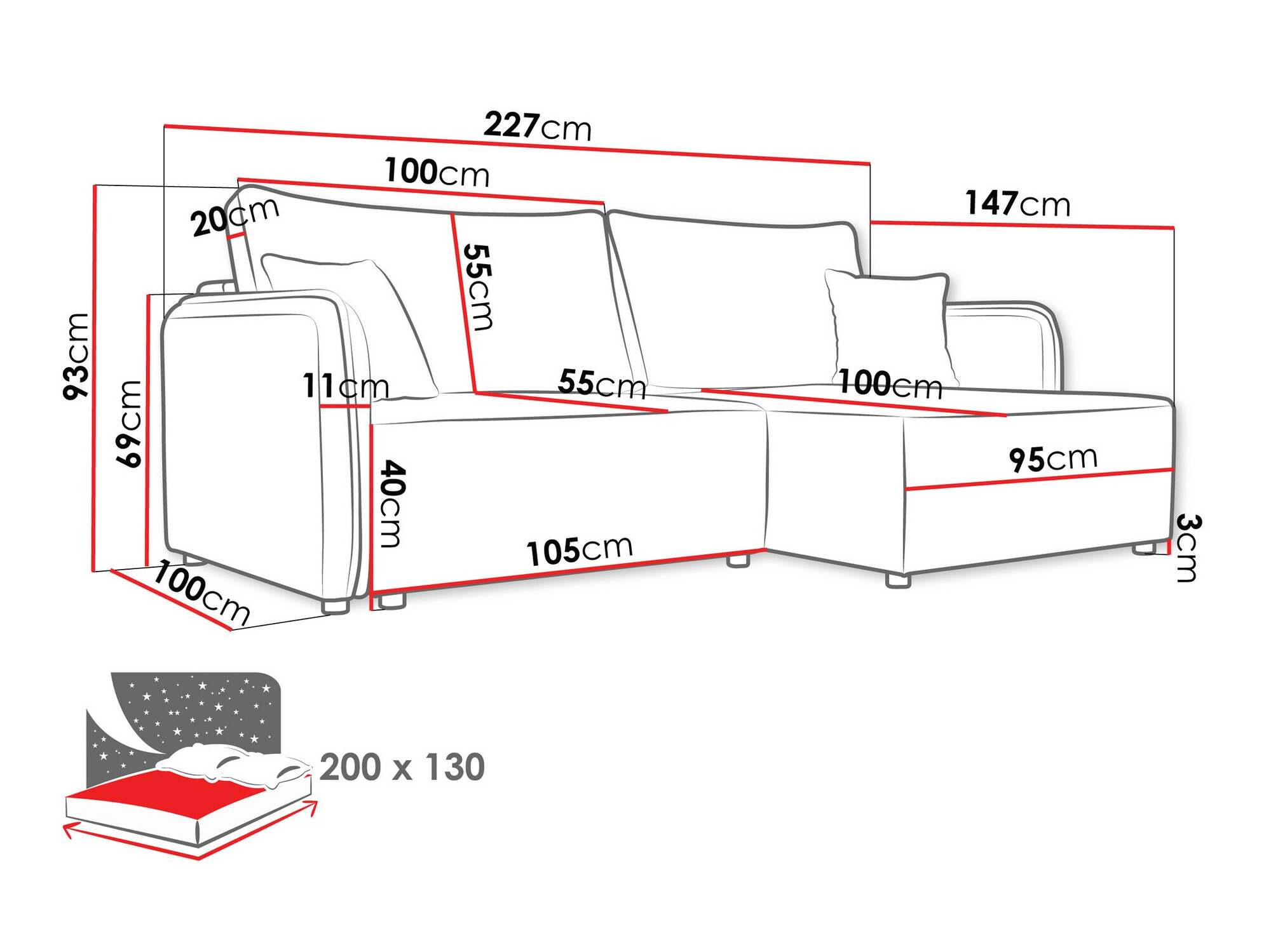 Canapé d'angle TrendyNest Turtura (Velo 621)