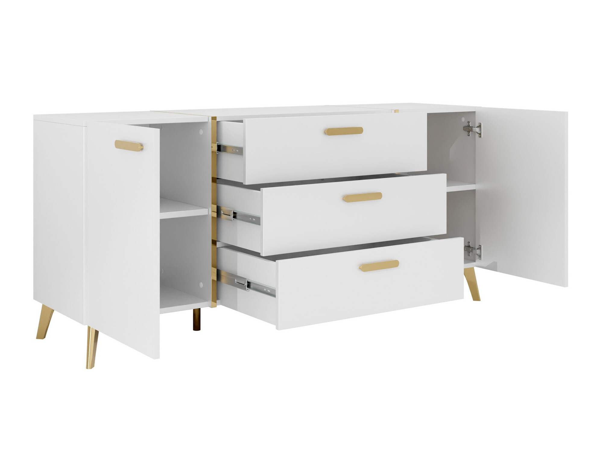 Commode Comfivo Capella I (Blanc + Blanc brillant)