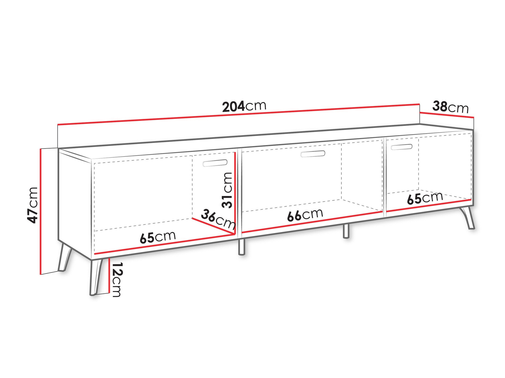Meuble TV Comfivo Capella I (Blanc + Blanc brillant)