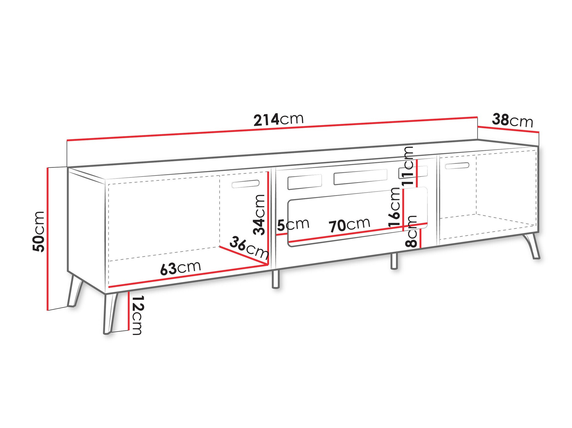 Meuble TV Comfivo Capella III (Blanc + Blanc brillant)