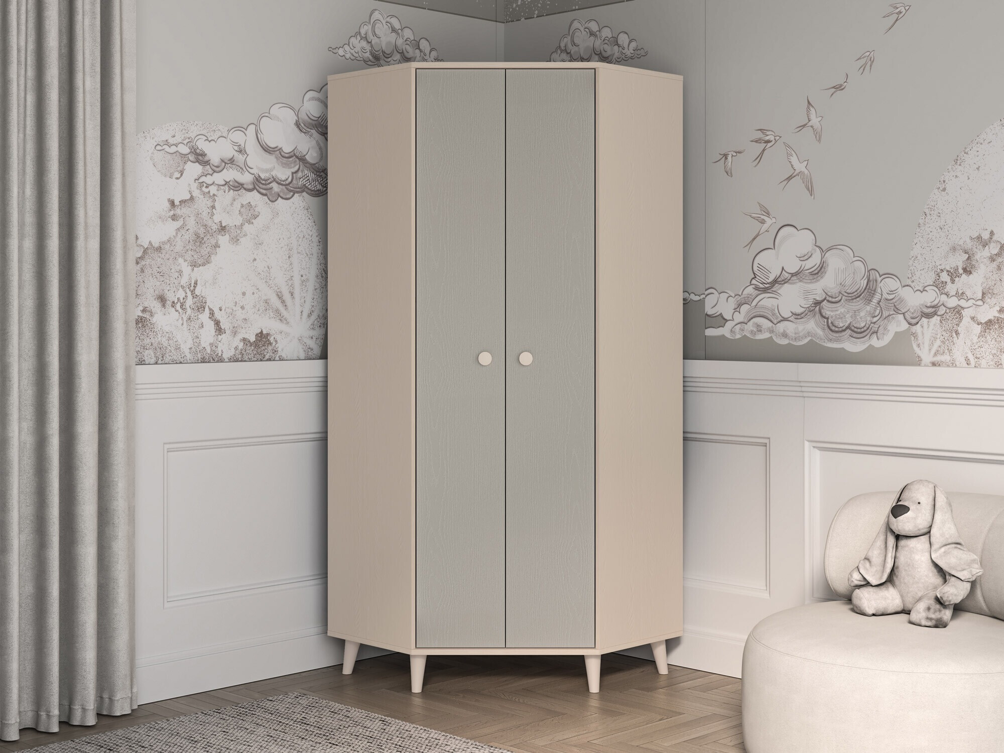 Armoire d'angle Tortoli 100 (Gris)